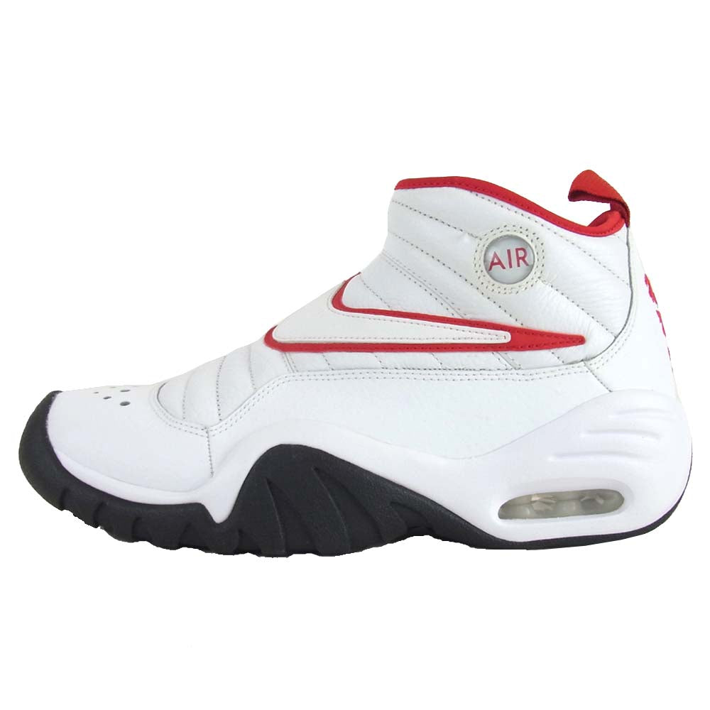 NIKE ナイキ 880869-100 AIR SHAKE エアシェイク ハイカット スニーカー ホワイト系 レッド系 26cm【美品】【中古】