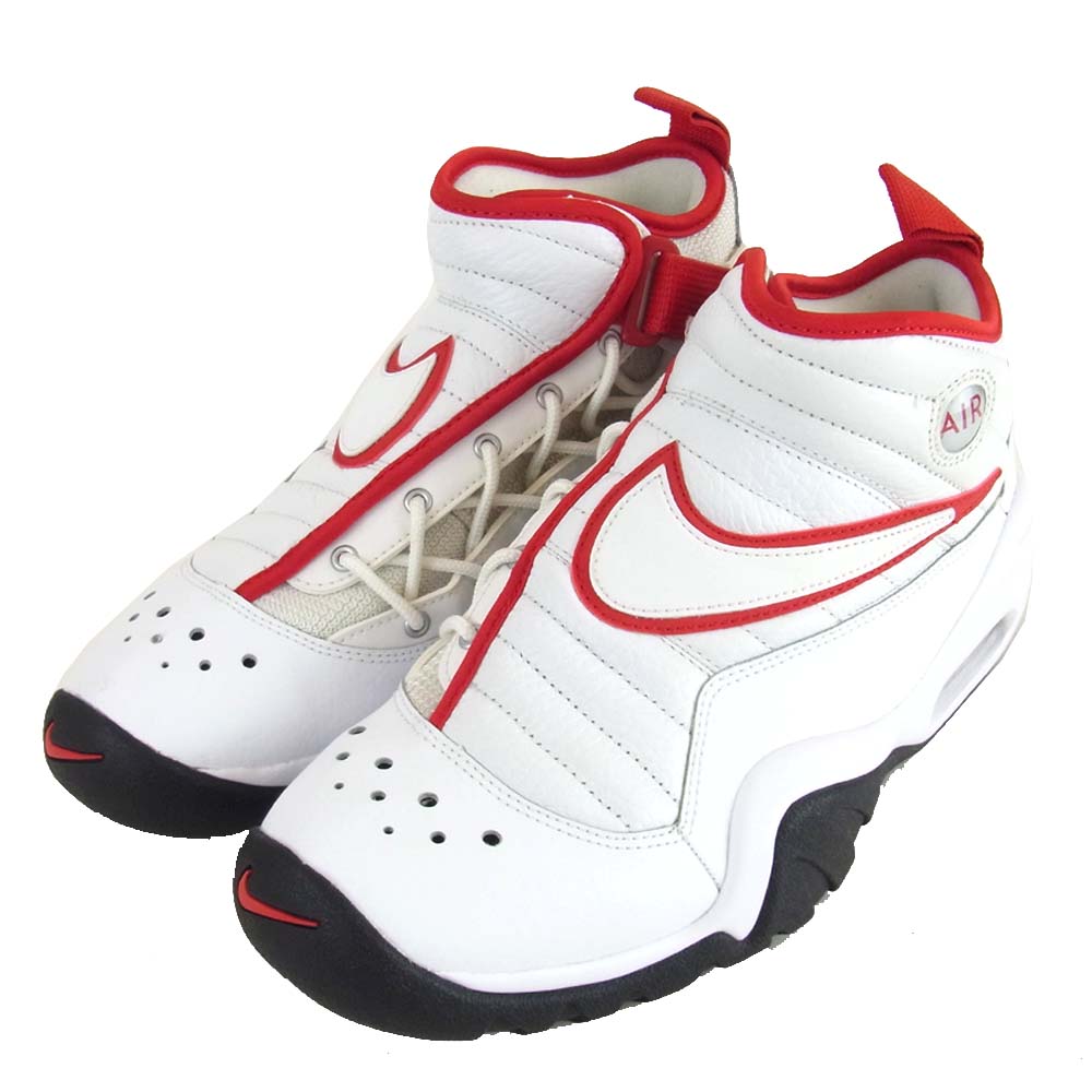 NIKE ナイキ 880869-100 AIR SHAKE エアシェイク ハイカット スニーカー ホワイト系 レッド系 26cm【美品】【中古】