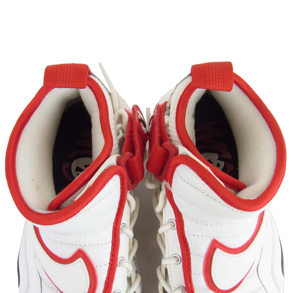 NIKE ナイキ 880869-100 AIR SHAKE エアシェイク ハイカット スニーカー ホワイト系 レッド系 26cm【美品】【中古】