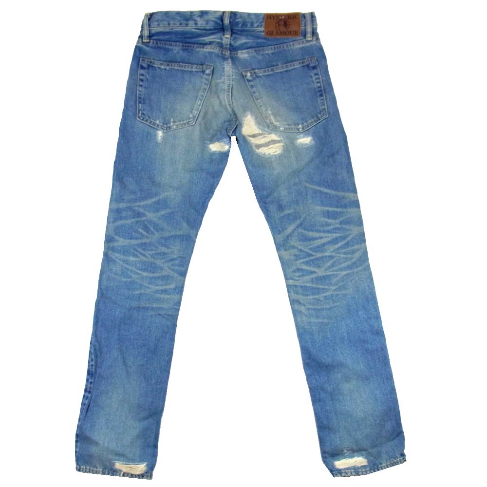 HYSTERIC GLAMOUR ヒステリックグラマー 0212AP03 SP加工 WR スタッズ ダメージ デニム パンツ インディゴブルー系 28【中古】