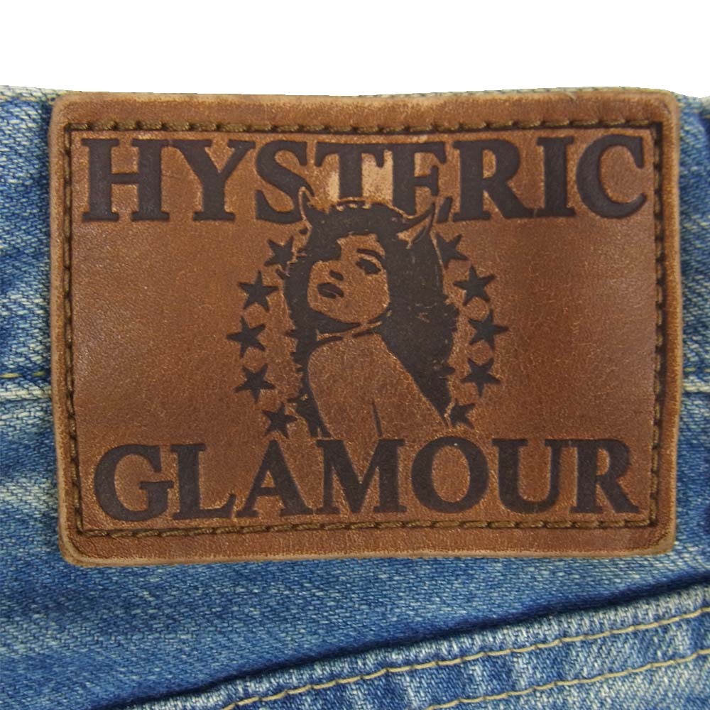 HYSTERIC GLAMOUR ヒステリックグラマー 0212AP03 SP加工 WR スタッズ ダメージ デニム パンツ インディゴブルー系 28【中古】