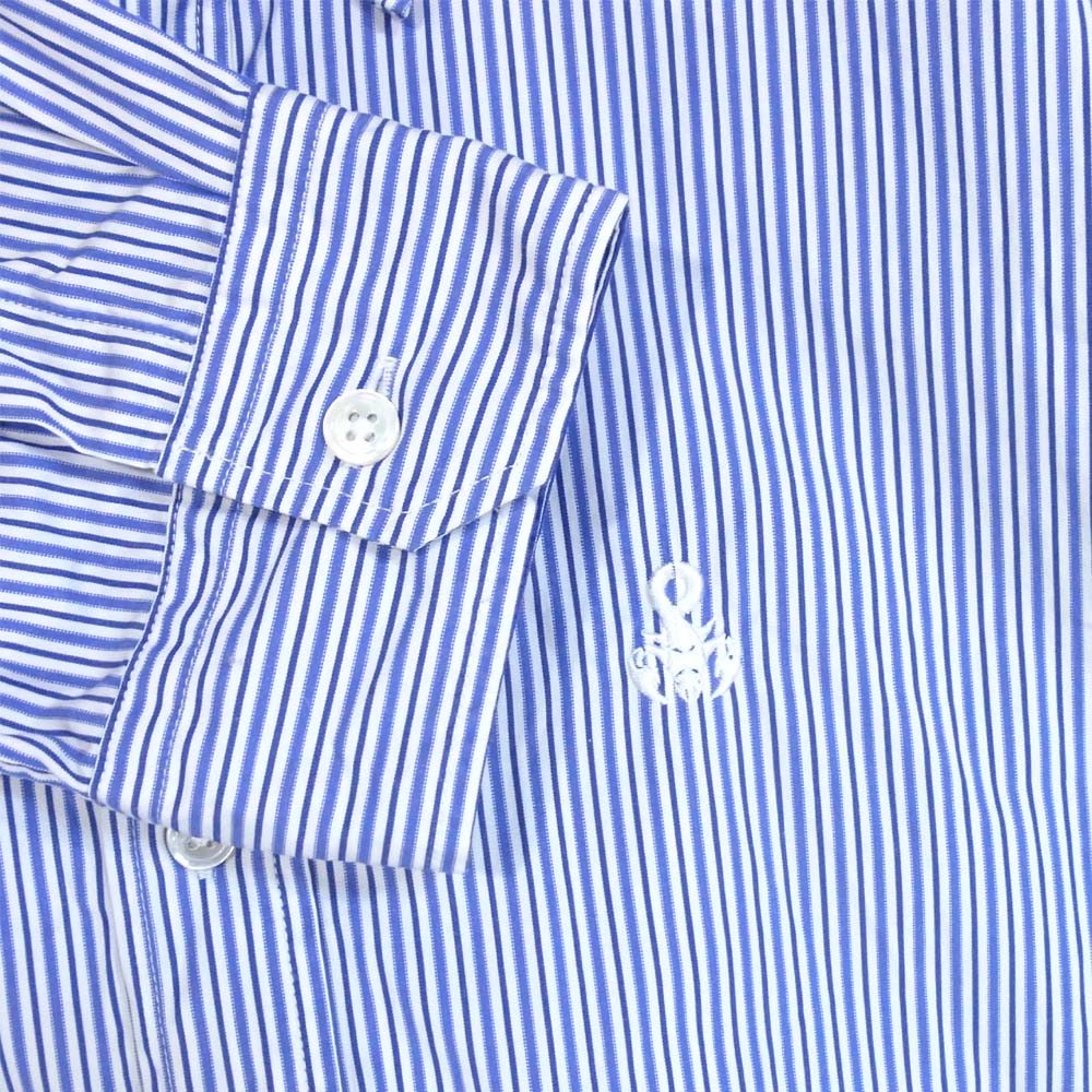 SOPHNET. ソフネット SOPH-200031 THOMAS MASON トーマスメイソン BASIC B.D SHIRT ベーシック ストライプ シャツ ブルー系 XL【新古品】【未使用】【中古】