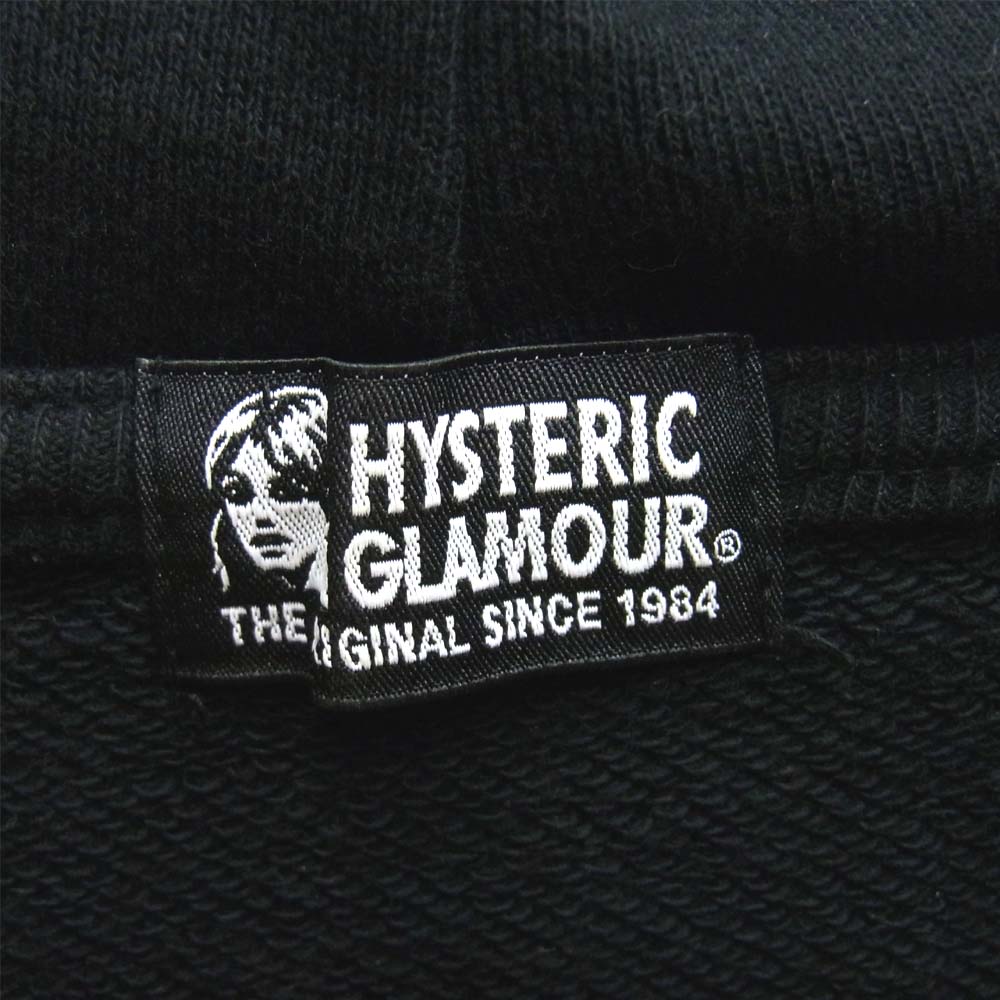 HYSTERIC GLAMOUR ヒステリックグラマー 01203CF01 DIZZY&MILKY オーバーサイズ ジップ パーカー ブラック系 M【美品】【中古】
