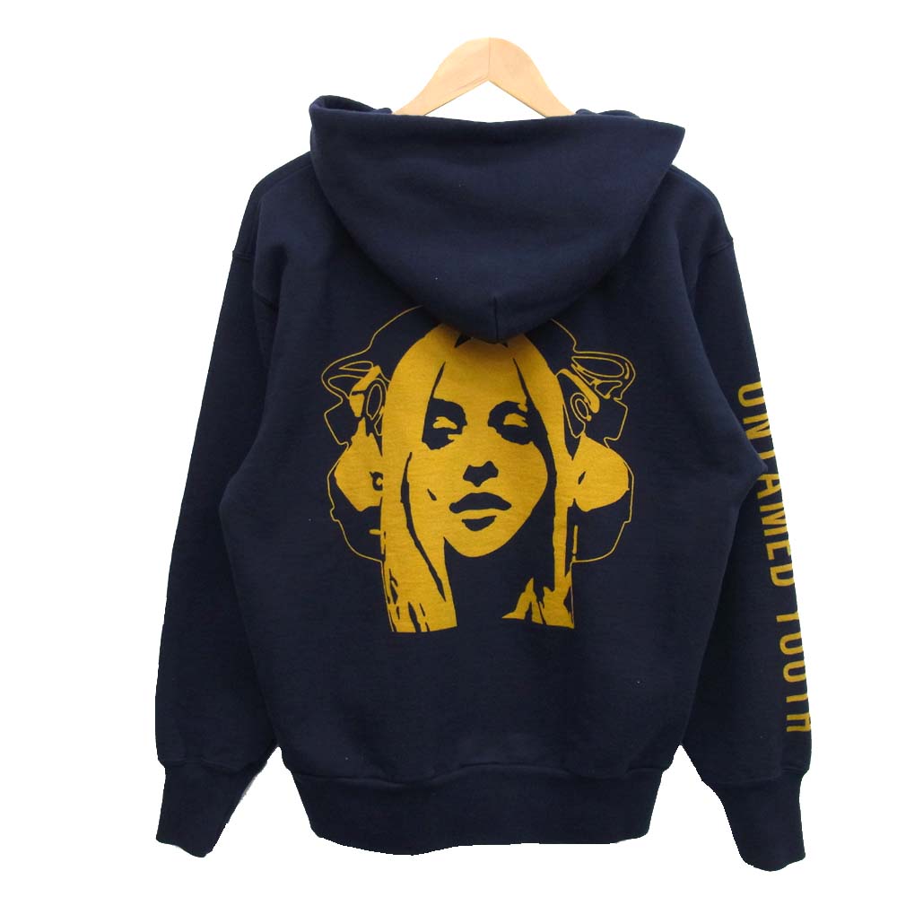 HYSTERIC GLAMOUR ヒステリックグラマー 20AW 02203CF06 UNTAMED プリント オーバーサイズ ジップパーカー ネイビー系 M【美品】【中古】