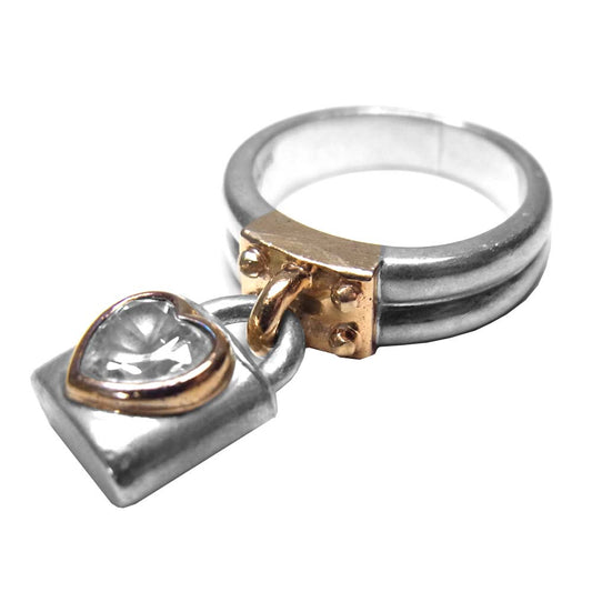 スタージュエリー K18 ハート リング シルバー系【中古】