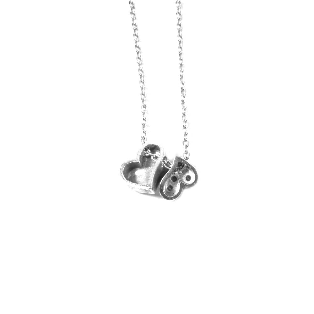 スタージュエリー K18 ハート ネックレス シルバー系【中古】