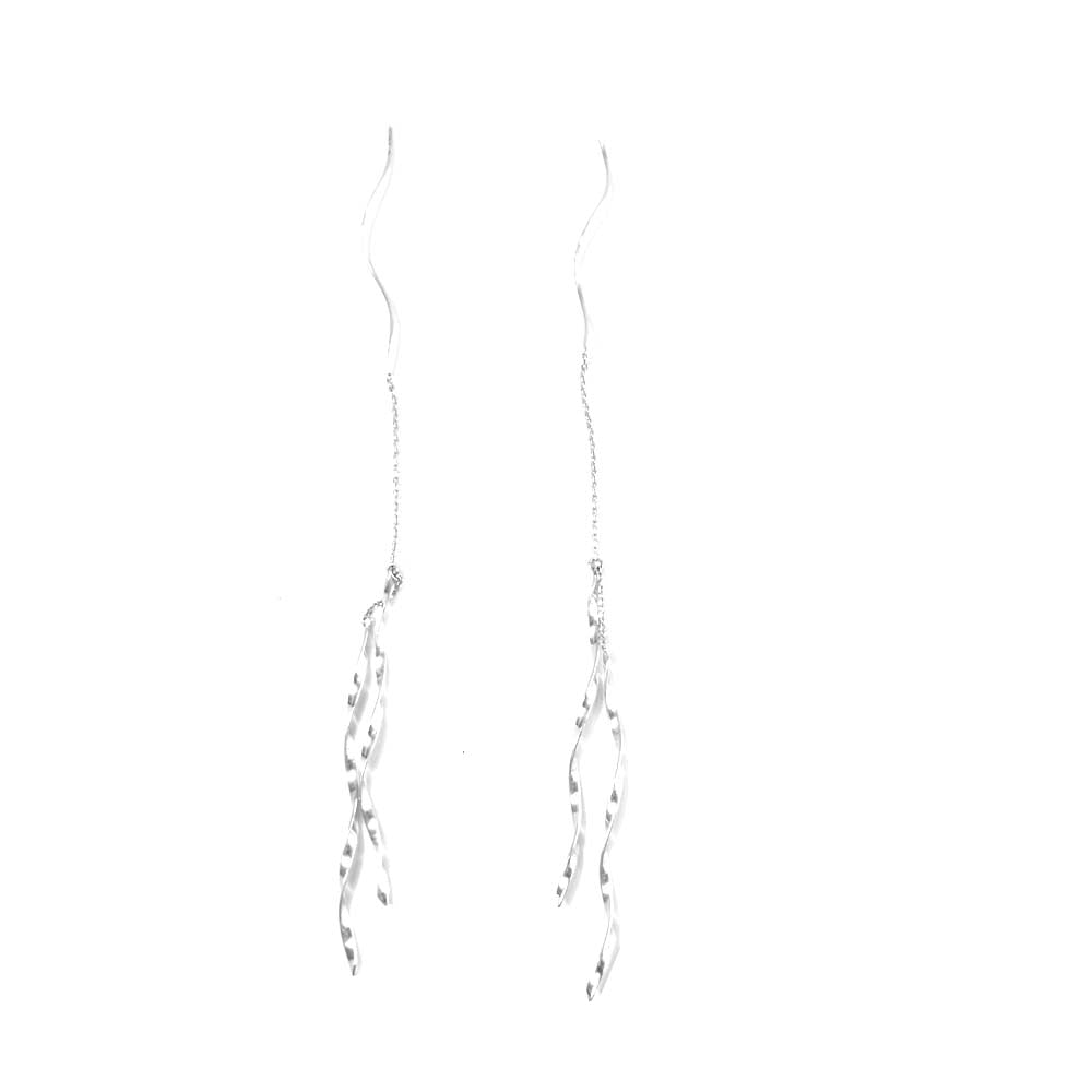 スタージュエリー K10 ツイスト ピアス イヤリング シルバー系【中古】