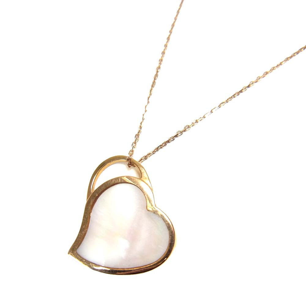 スタージュエリー K18 マザーオブパール ハート ネックレス  ゴールド系【中古】