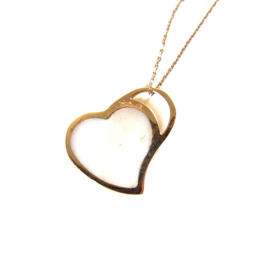 スタージュエリー K18 マザーオブパール ハート ネックレス  ゴールド系【中古】