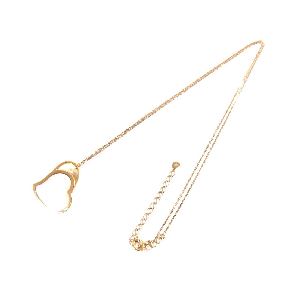 スタージュエリー K18 マザーオブパール ハート ネックレス  ゴールド系【中古】