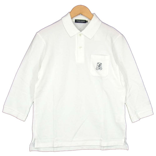 UNDERCOVER アンダーカバー B9817 ジュンタカハシ JUN TAKAHASHI テディベア刺繍 七分丈 ポロシャツ ホワイト系 L【新古品】【未使用】【中古】