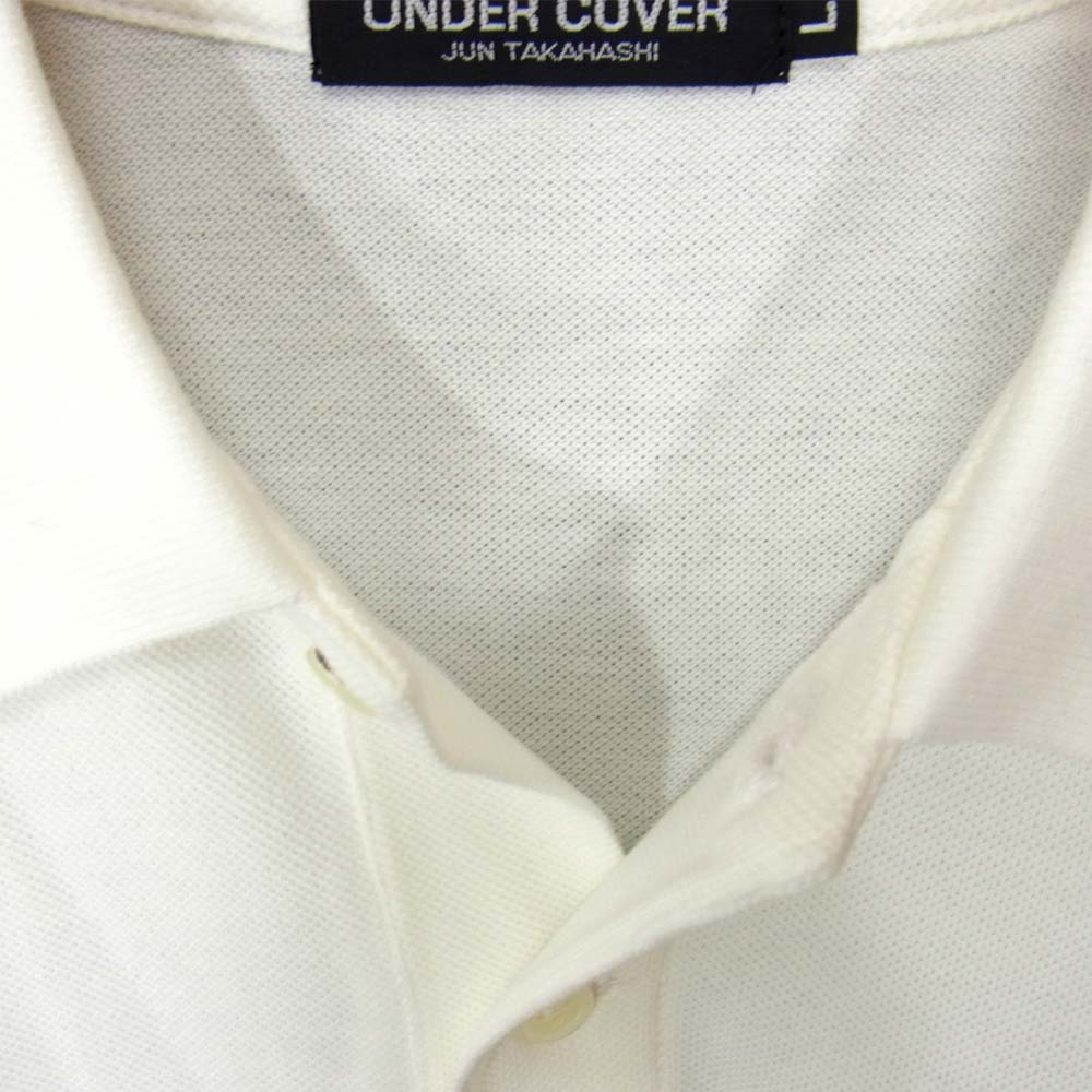 UNDERCOVER アンダーカバー B9817 ジュンタカハシ JUN TAKAHASHI テディベア刺繍 七分丈 ポロシャツ ホワイト系 L【新古品】【未使用】【中古】