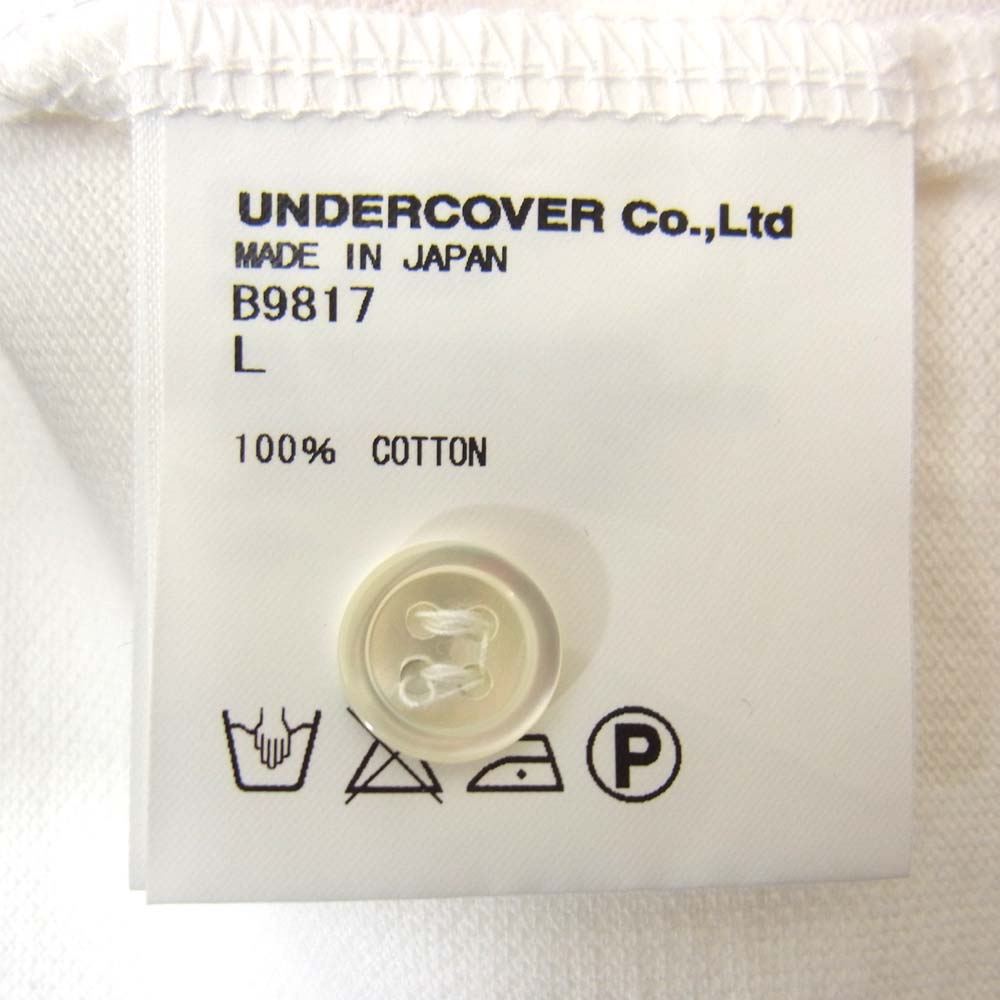 UNDERCOVER アンダーカバー B9817 ジュンタカハシ JUN TAKAHASHI テディベア刺繍 七分丈 ポロシャツ ホワイト系 L【新古品】【未使用】【中古】