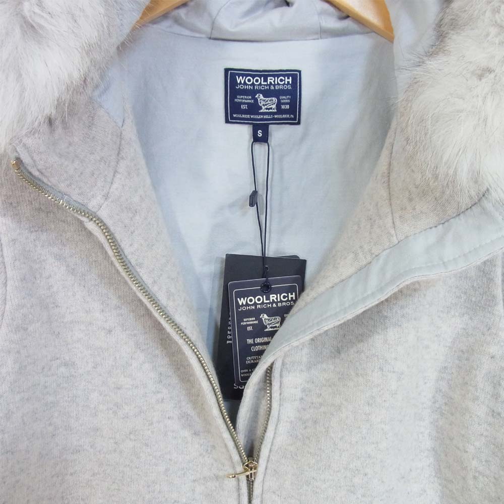 WOOLRICH ウールリッチ WWFEL1037 COTTON FUR PKT HOODIE フード付き ウール パーカー WHITE STONE S【新古品】【未使用】【中古】