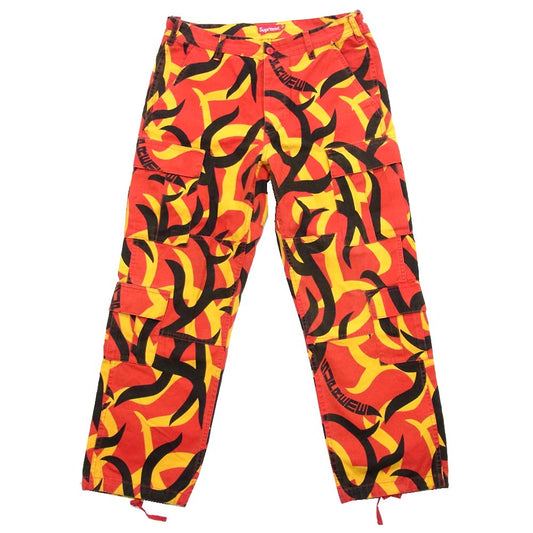 Supreme シュプリーム 19AW Cargo Pant RED TRIBAL CAMO トライバル カモ カーゴパンツ レッド系 イエロー系 32【中古】