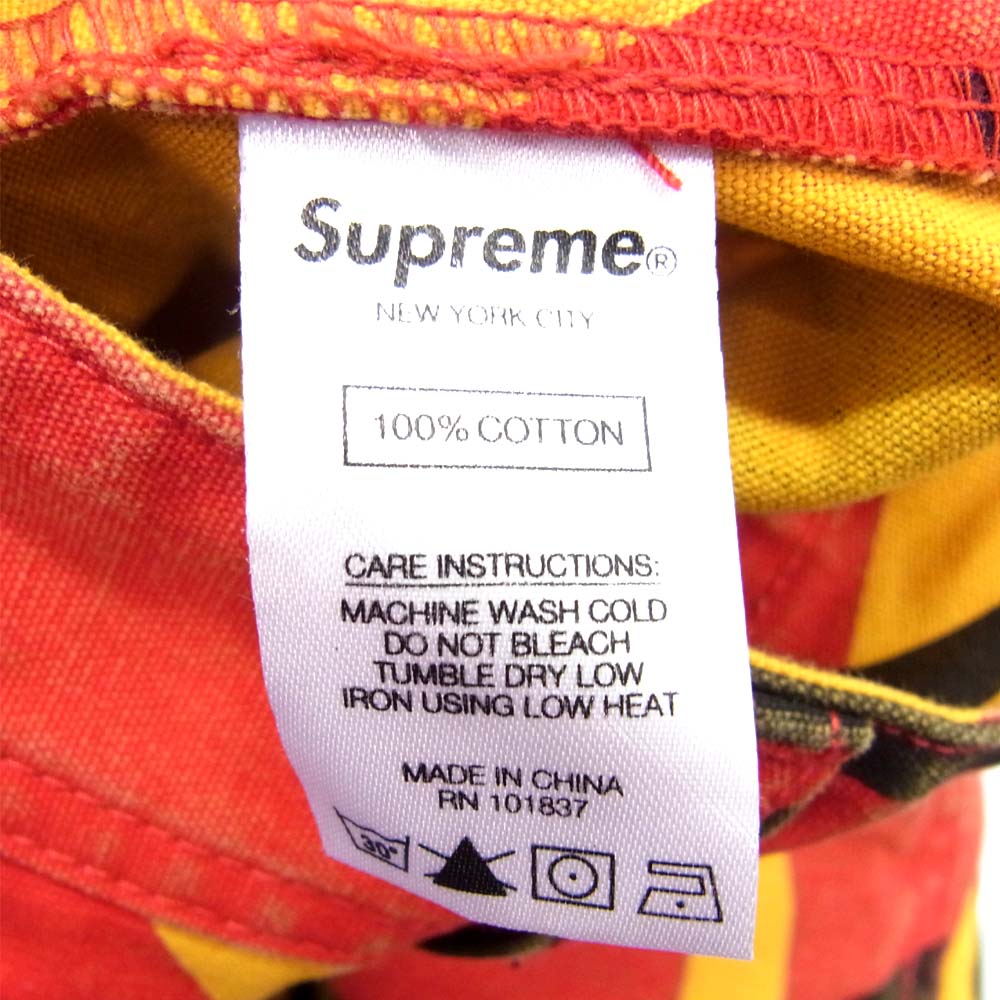 Supreme シュプリーム 19AW Cargo Pant RED TRIBAL CAMO トライバル カモ カーゴパンツ レッド系 イエロー系 32【中古】