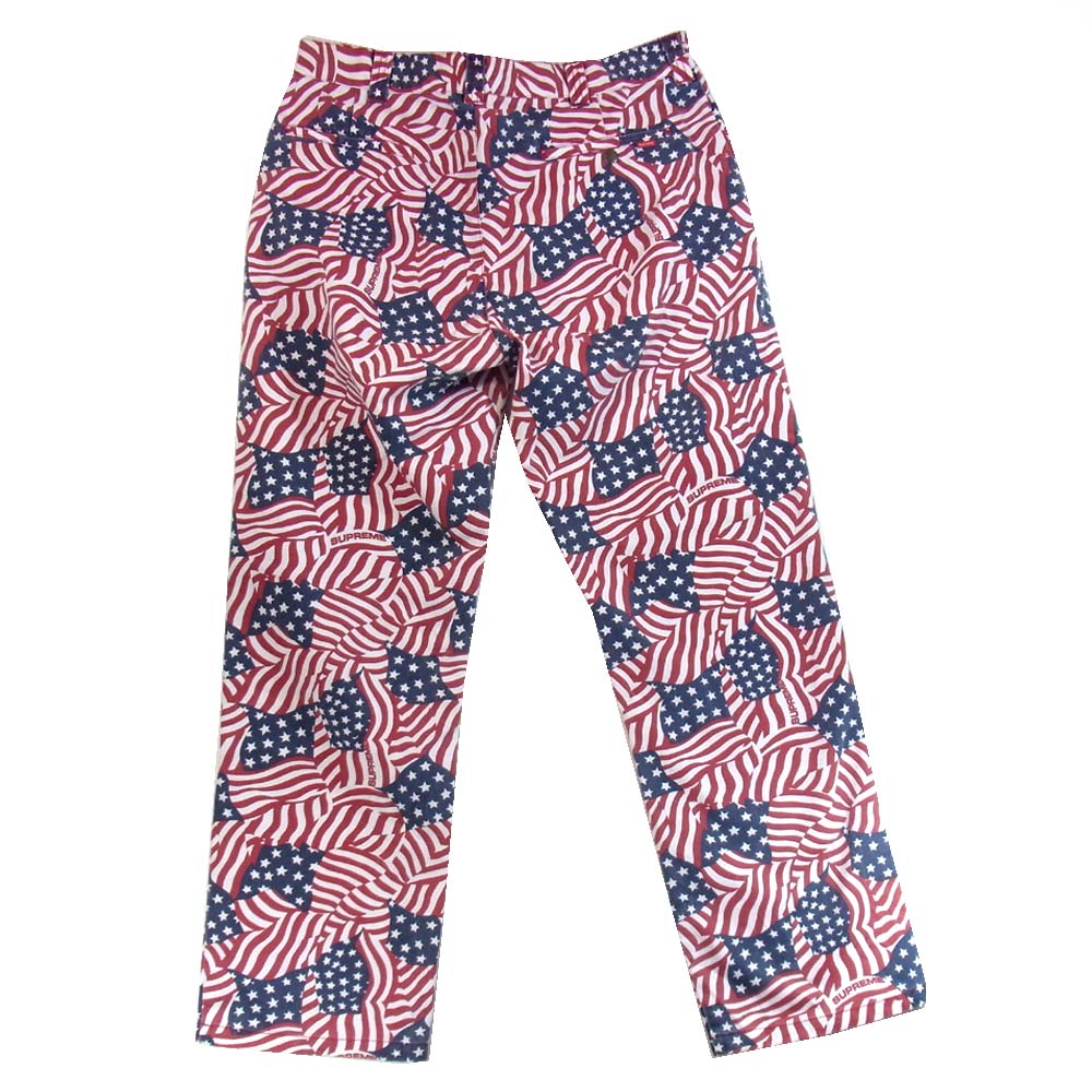 Supreme シュプリーム 20SS Work Pant Flag 星条旗 総柄 ワーク フラッグ パンツ マルチカラー系 32【中古】
