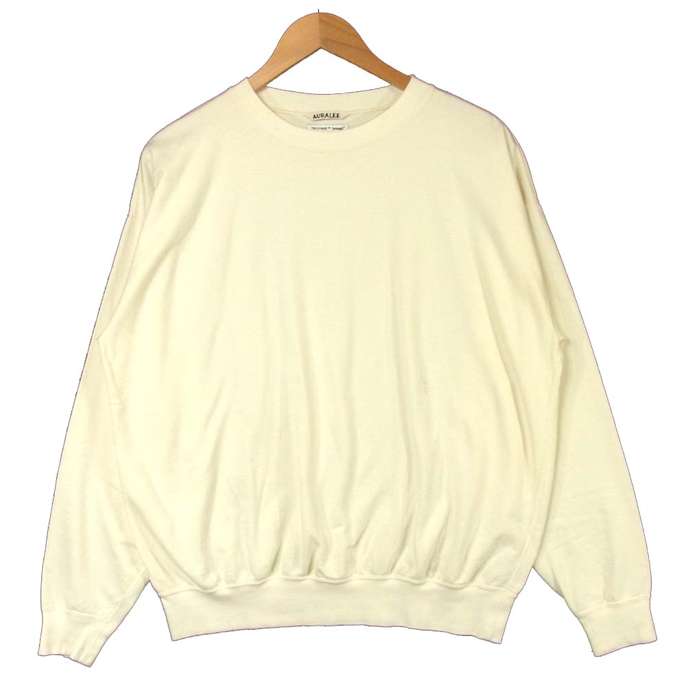 AURALEE オーラリー A8SP01NU SUPER HIGE GAUGE SWEAT BIG P/O プルオーバー スウェット トレーナー オフホワイト系 3【中古】