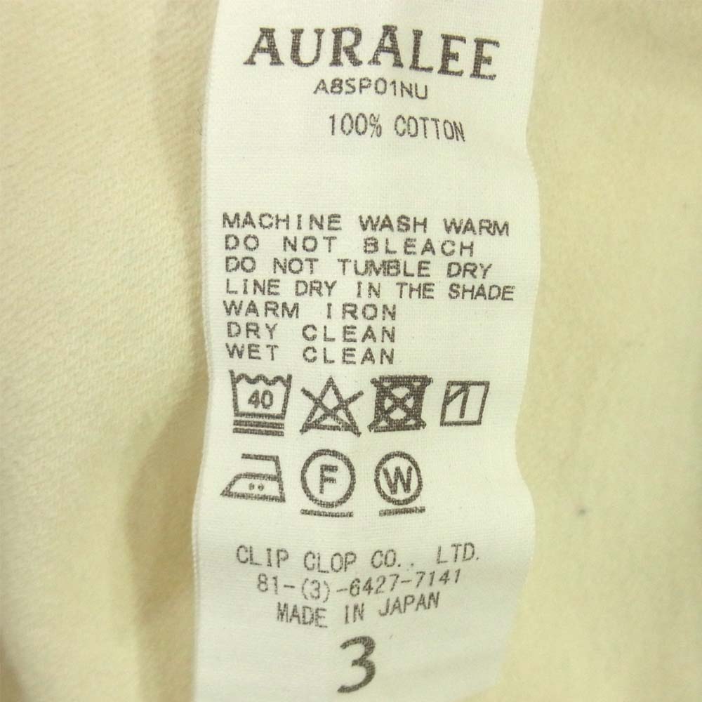 AURALEE オーラリー A8SP01NU SUPER HIGE GAUGE SWEAT BIG P/O プルオーバー スウェット トレーナー オフホワイト系 3【中古】