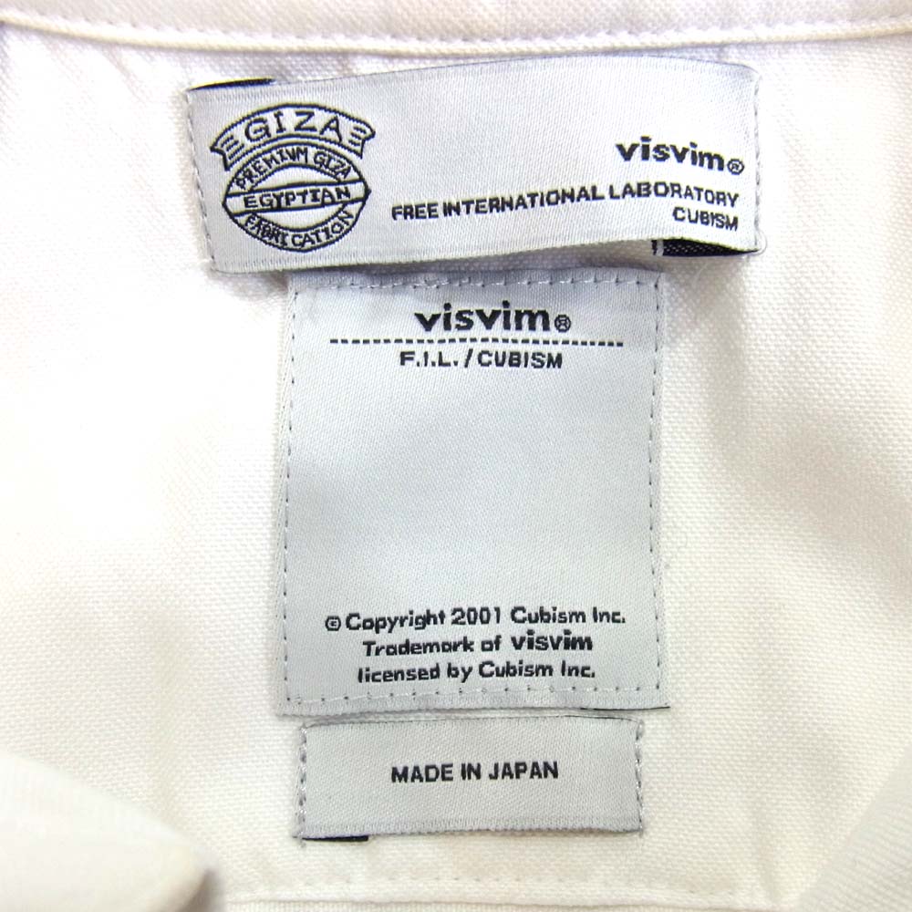 VISVIM ビズビム 14SS 0114105011006 LUNGTA STARS OXFORD B.D. SHIRT 切替 星条旗 半袖シャツ ホワイト系 1【中古】