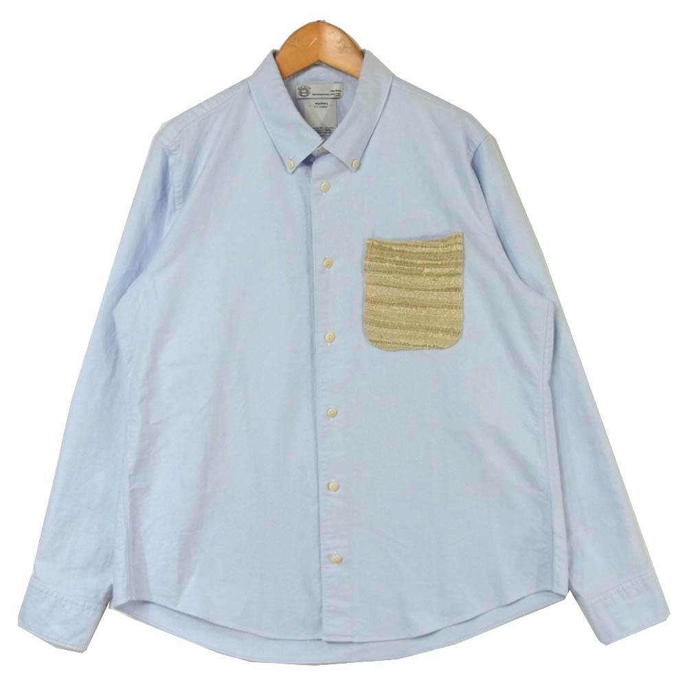 VISVIM ビズビム 16SS 0116105011005 POCKET B.D. SHIRT L/S オックスフォード 長袖シャツ コットン 日本製 ライトブルー系 1【中古】