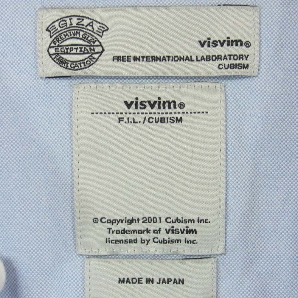 VISVIM ビズビム 16SS 0116105011005 POCKET B.D. SHIRT L/S オックスフォード 長袖シャツ コットン 日本製 ライトブルー系 1【中古】
