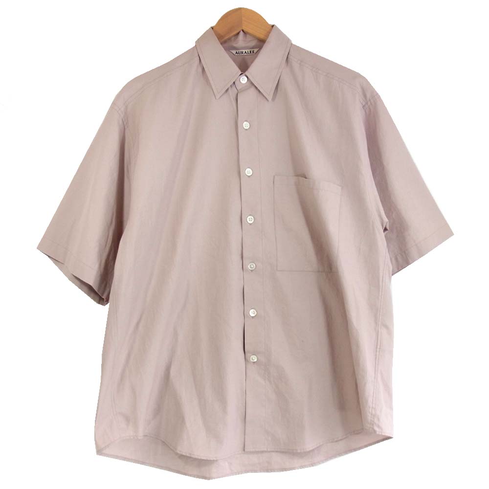 AURALEE オーラリー A9SS02TN ASHED FINX TWILL HALF SLEEVED BIG SHIRTS ピンク系 3【中古】