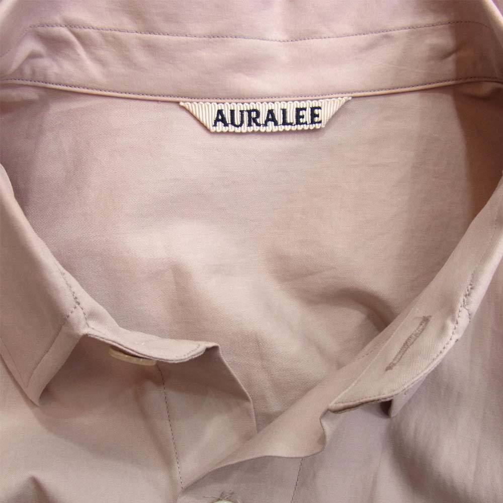 AURALEE オーラリー A9SS02TN ASHED FINX TWILL HALF SLEEVED BIG SHIRTS ピンク系 3【中古】
