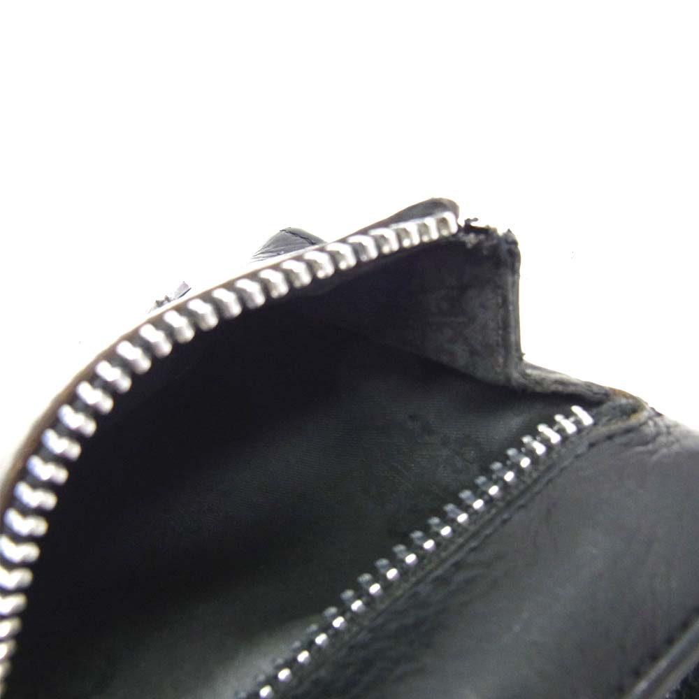 CHROME HEARTS クロムハーツ（原本無） SQ BTN BILL スクエア ボタン ビル レザー ウォレット ブラック系【中古】
