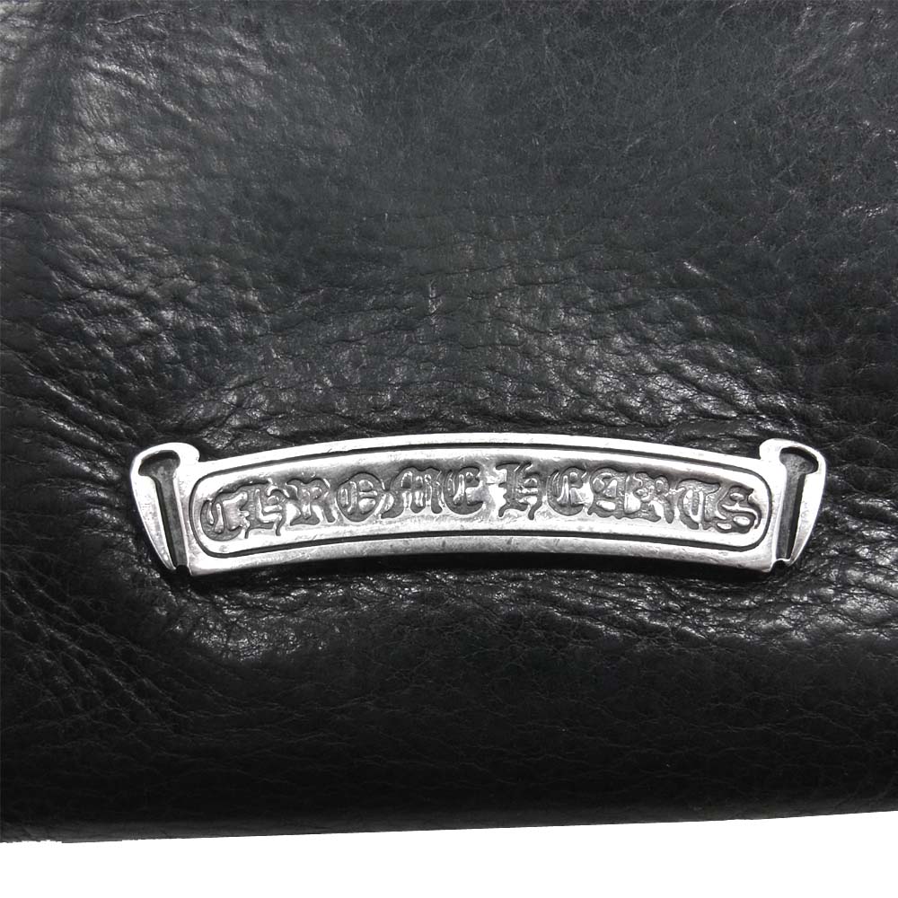 CHROME HEARTS クロムハーツ（原本無） SQ BTN BILL スクエア ボタン ビル レザー ウォレット ブラック系【中古】