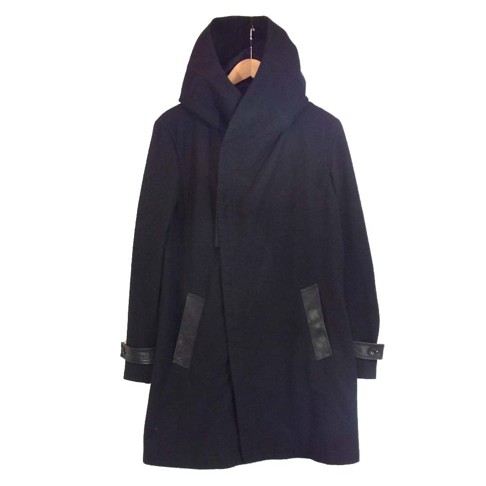イサムカタヤマバックラッシュ 16AW 1615-06R Wool Hood Coat ウール フード コート ブラック系 M【美品】【中古】