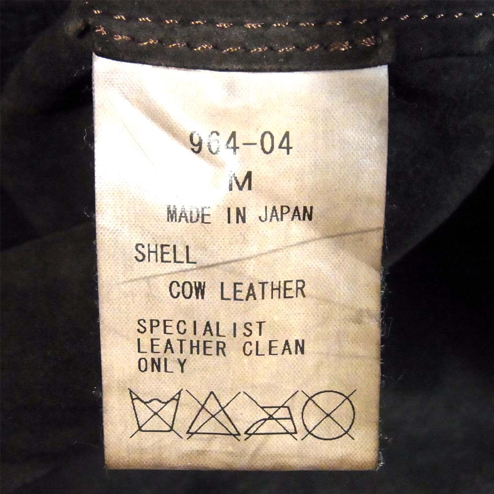 イサムカタヤマバックラッシュ 964-04 製品染め M65 カウハイド レザー フィールドジャケット ブラック系 M【中古】