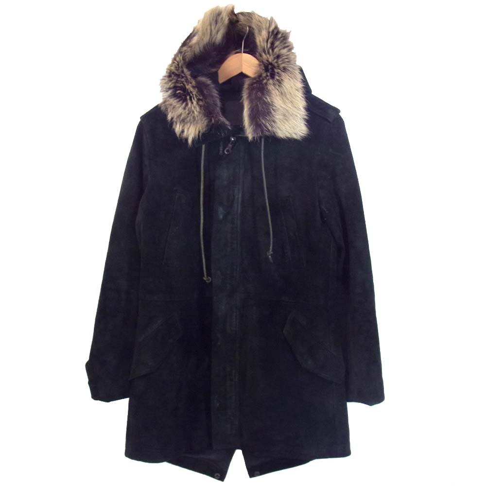 イサムカタヤマバックラッシュ 1098-05 オールカウレザー スエード モッズコート ブラック系 2【中古】