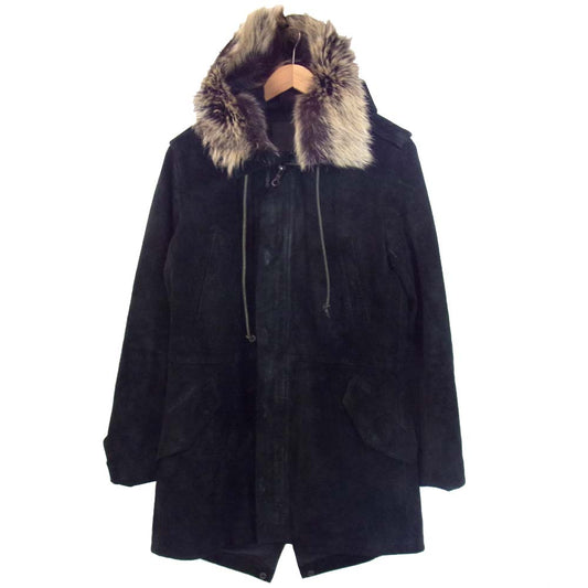イサムカタヤマバックラッシュ 1098-05 オールカウレザー スエード モッズコート ブラック系 2【中古】