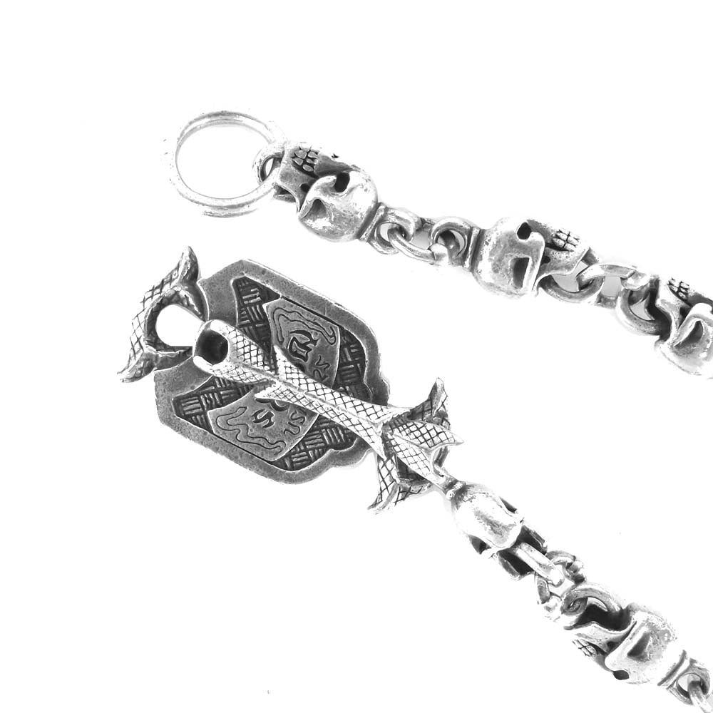 SKKIN スキン スカル Skull ウォレットチェーン シルバー系【中古