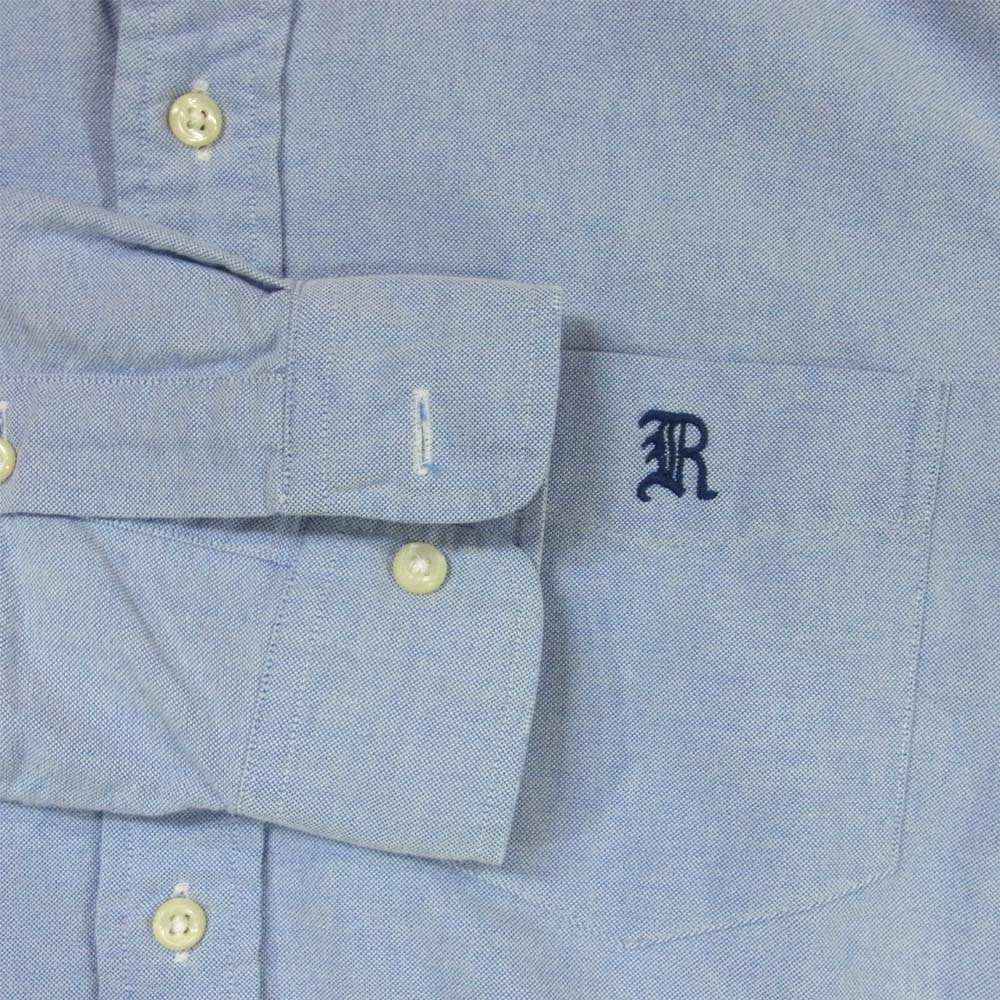 RALPH LAUREN ラルフローレン 国内正規品 RUGBY ラグビー R刺繍 オックスフォード ボタンダウン シャツ ライトブルー系 XS【中古】