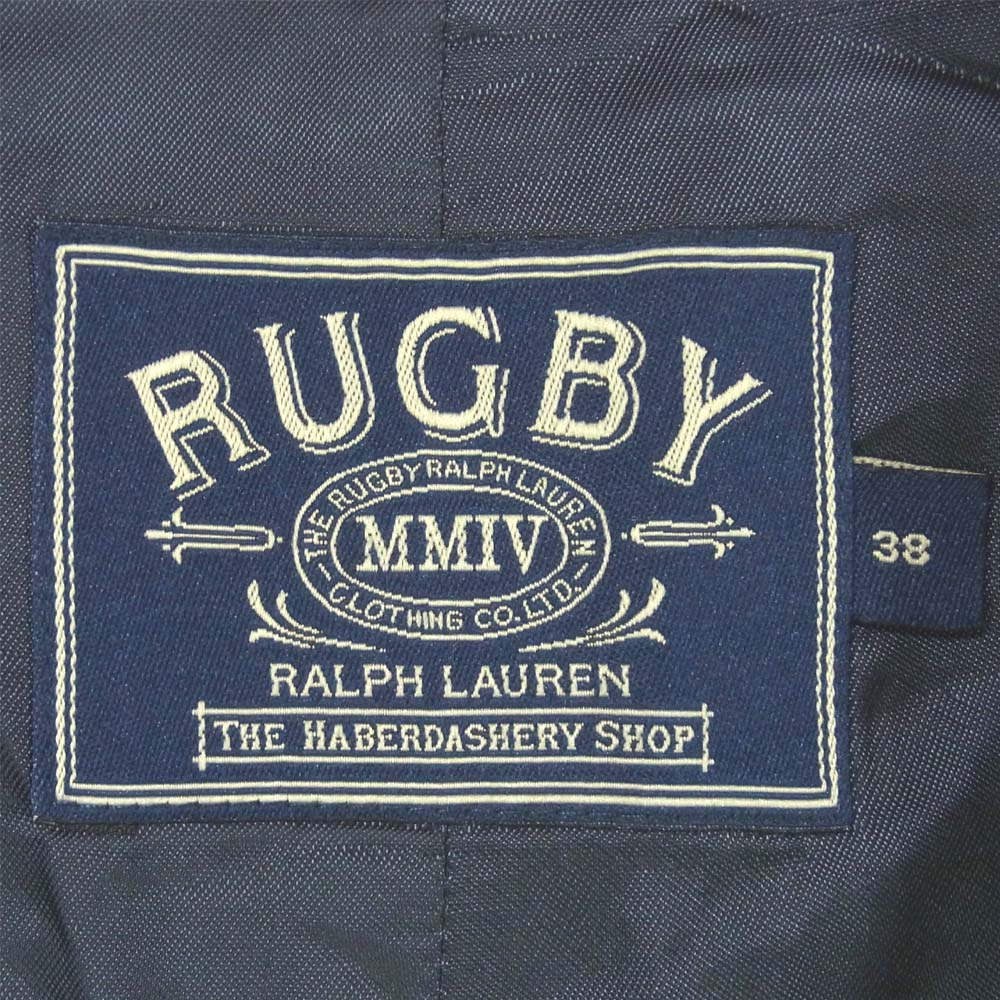 RALPH LAUREN ラルフローレン 国内正規品 RUGBY ラグビー カシミヤ混 ストライプ ジレ ベスト ダークネイビー系 38【美品】【中古】