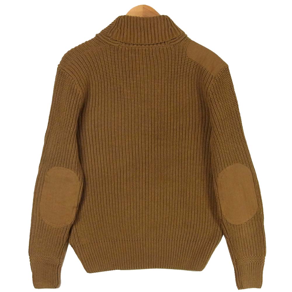 POLO RALPH LAUREN ポロ・ラルフローレン 国内正規品 エルボーパッチ ショールカラー ニット ブラウン系 S【中古】