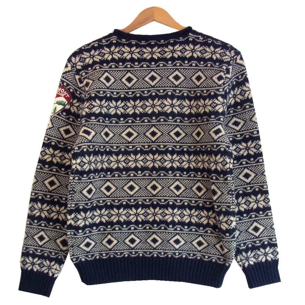 RALPH LAUREN ラルフローレン RUGBY ラグビー 国内正規品 ノルディック柄 ロールネック ニット 紺×白 M【美品】【中古】