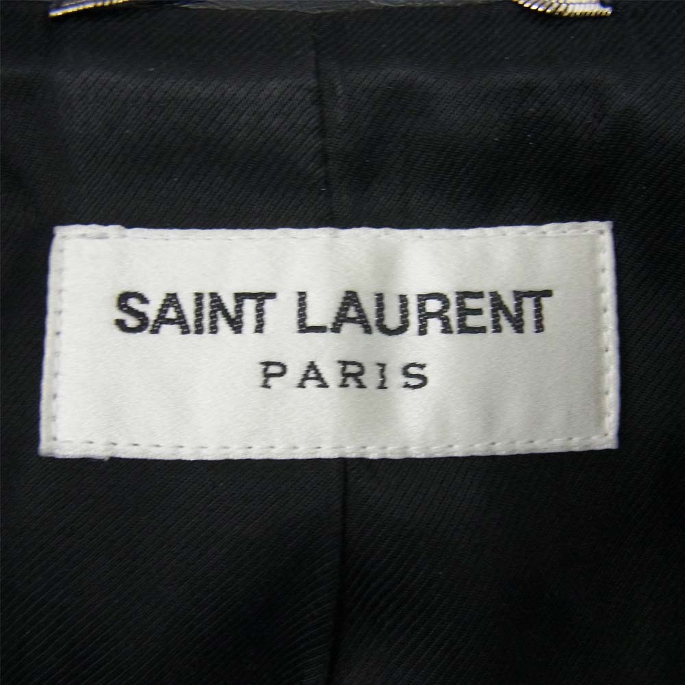 SAINT LAURENT サンローラン 455923 Y5QD1 国内正規品 L17 ヴィンテージ加工 ダブル ライダース ジャケット ブラック系 50【中古】