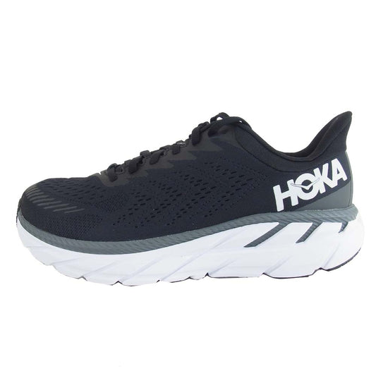 HOKA ONE ONE ホカ オネオネ 1110534 CLIFTON 7 WIDE クリフトン ワイド ブラック系 ホワイト系 27.5cm【極上美品】【中古】