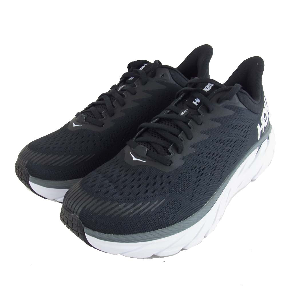 HOKA ONE ONE ホカ オネオネ 1110534 CLIFTON 7 WIDE クリフトン ワイド ブラック系 ホワイト系 27.5cm【極上美品】【中古】