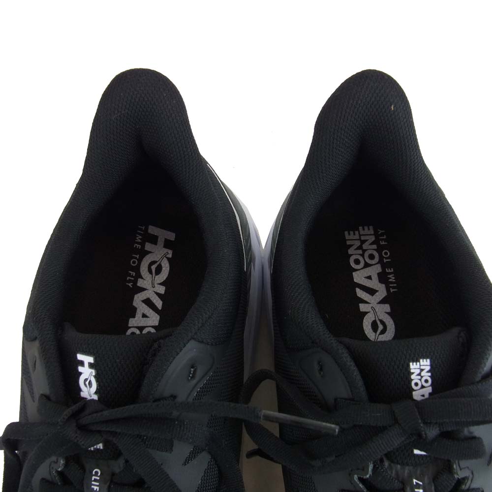 HOKA ONE ONE ホカ オネオネ 1110534 CLIFTON 7 WIDE クリフトン ワイド ブラック系 ホワイト系 27.5cm【極上美品】【中古】