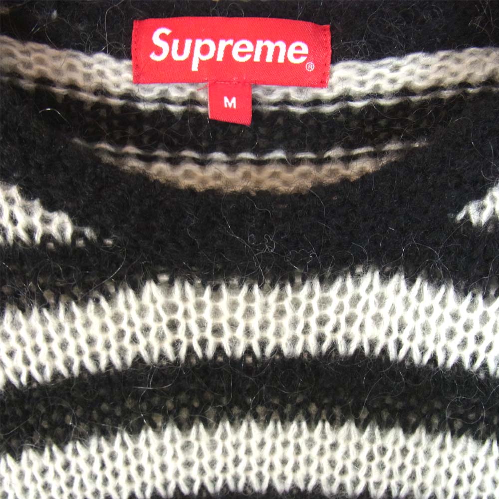 Supreme シュプリーム 19AW Stripe Mohair Sweater ストライプ モヘア セーター 黒×白【極上美品】【中古】