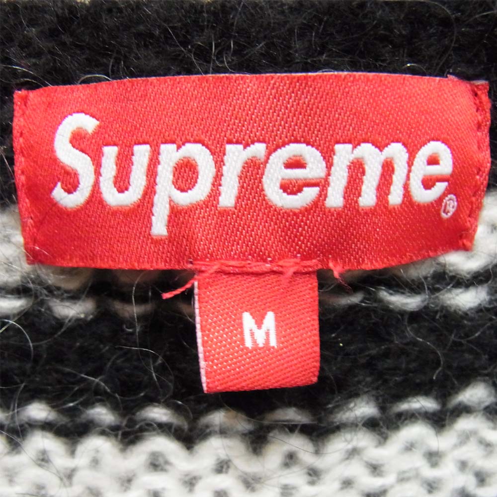 Supreme シュプリーム 19AW Stripe Mohair Sweater ストライプ モヘア セーター 黒×白【極上美品】【中古】