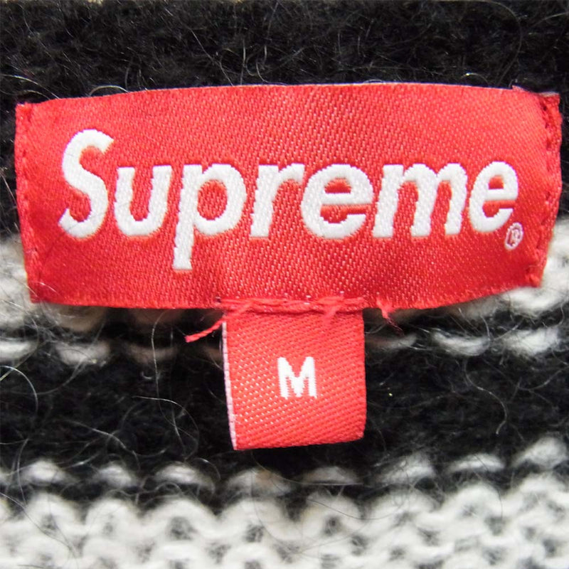 Supreme シュプリーム 19AW Stripe Mohair Sweater ストライプ モヘア セーター 黒×白【極上美品】【中古】