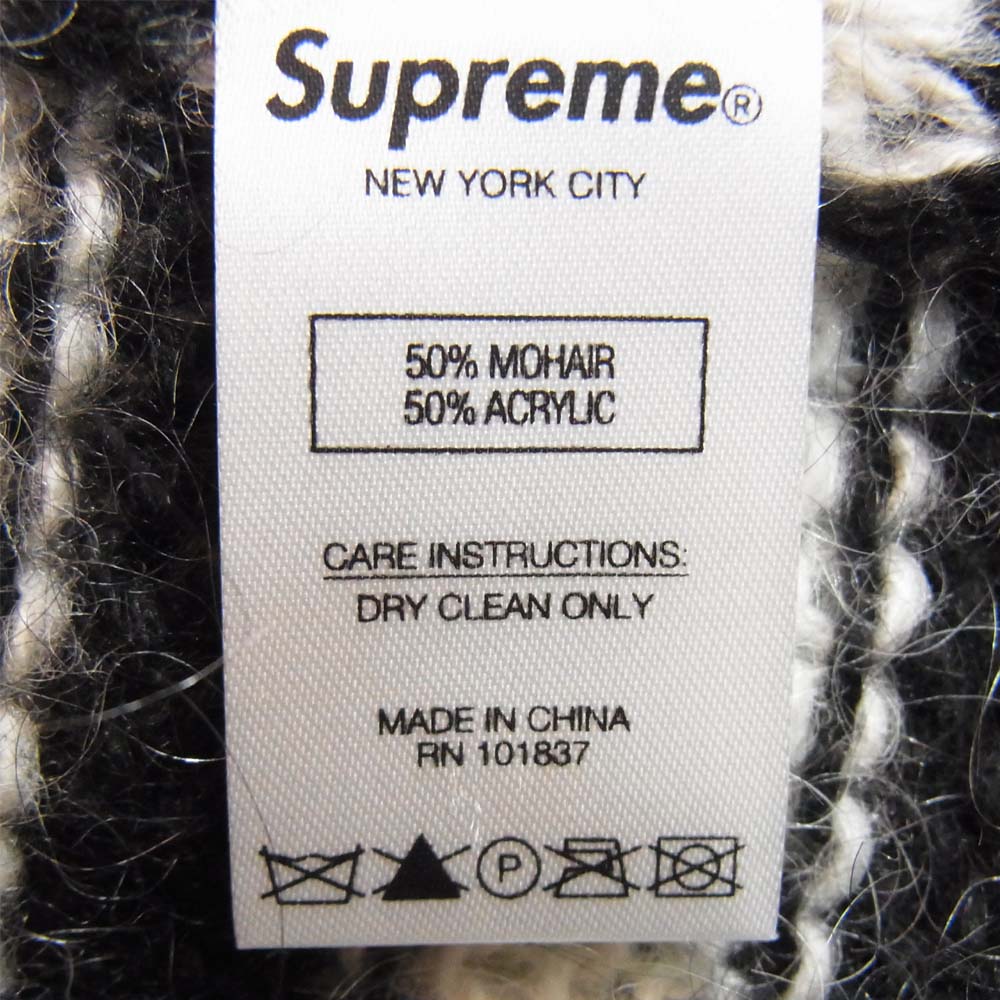 Supreme シュプリーム 19AW Stripe Mohair Sweater ストライプ モヘア セーター 黒×白【極上美品】【中古】