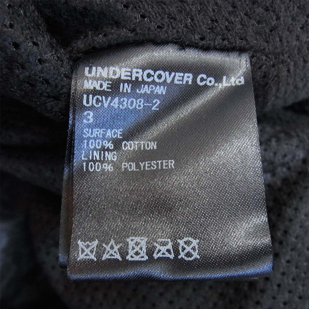 UNDERCOVER アンダーカバー UCV4308-2 コーティング コットン チェスター コート ブラック系 3【新古品】【未使用】【中古】