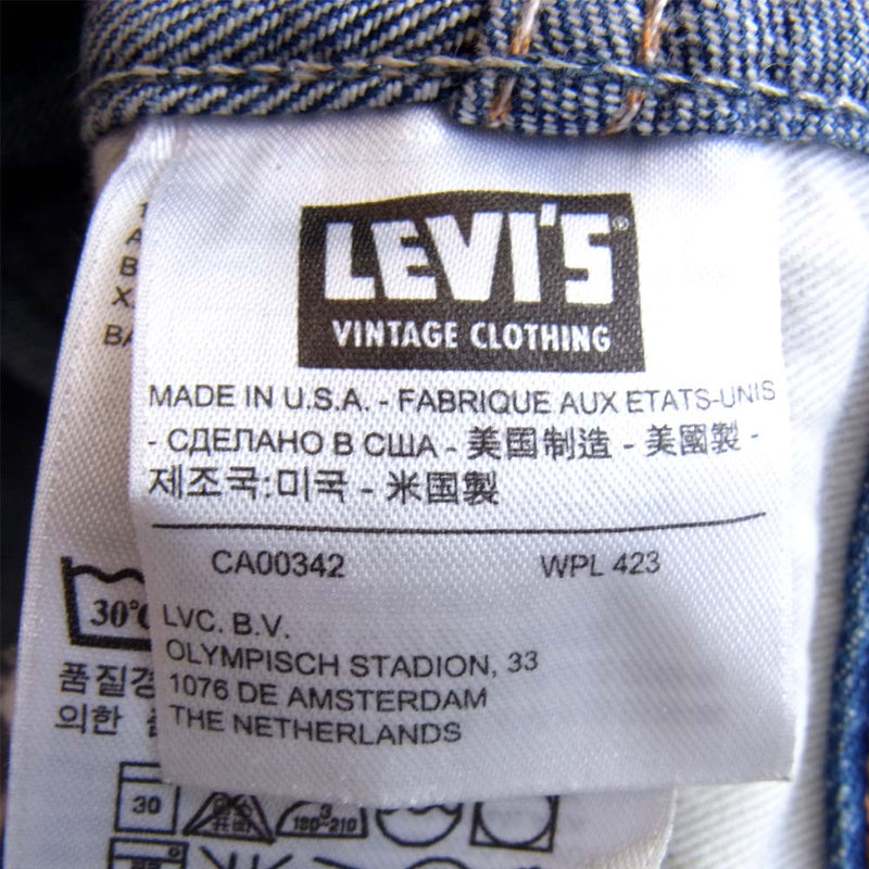 Levi's リーバイス 30606-0033 VINTAGE CLOTHING ビンテージクロージング LVC USA製 ビックE 復刻 606 デニムパンツ インディゴブルー系 29【中古】