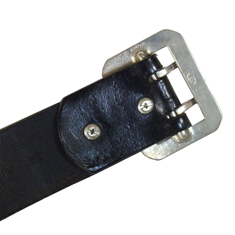 The REAL McCOY'S ザリアルマッコイズ 旧マッコイ 英国製 ダブルピン レザー ベルト ダークブラウン系 28【中古】